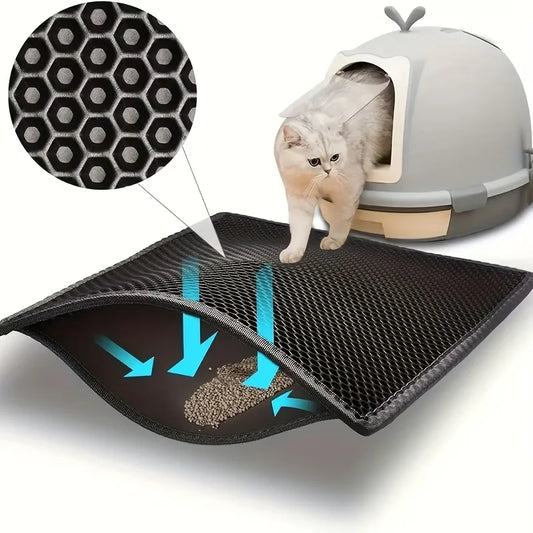 Cat Litter Mat EVA Double Layer Cat Litter Mat Cat Litter Basin Sand Falling Mat Eva Cat Litter Mat Cat Nest Mat Pet Mat