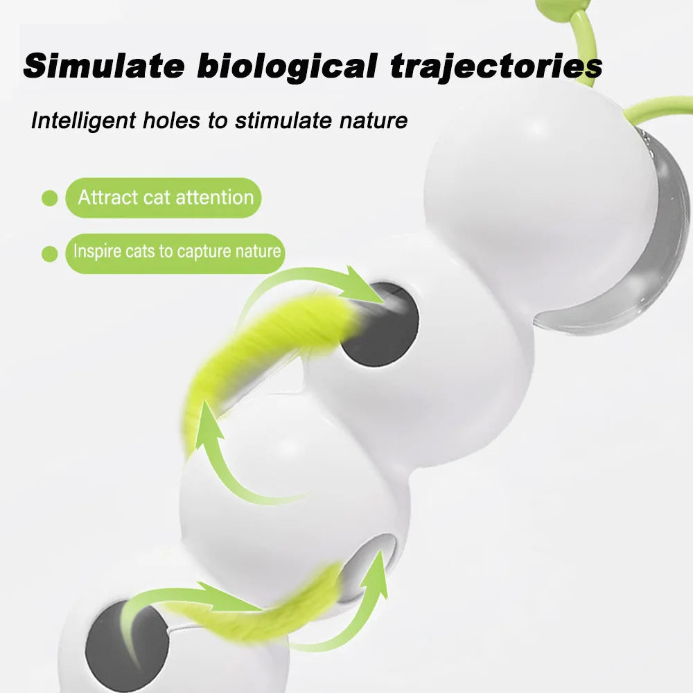 Interactive Cat Stick Auto Swing Wake-Up Intelligent Sensing Feather Prey Toy